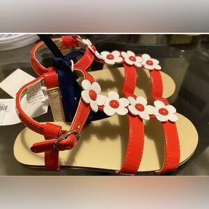 JANIE AND JACK FLOWER STRAP SANDAL Sz 4 $59